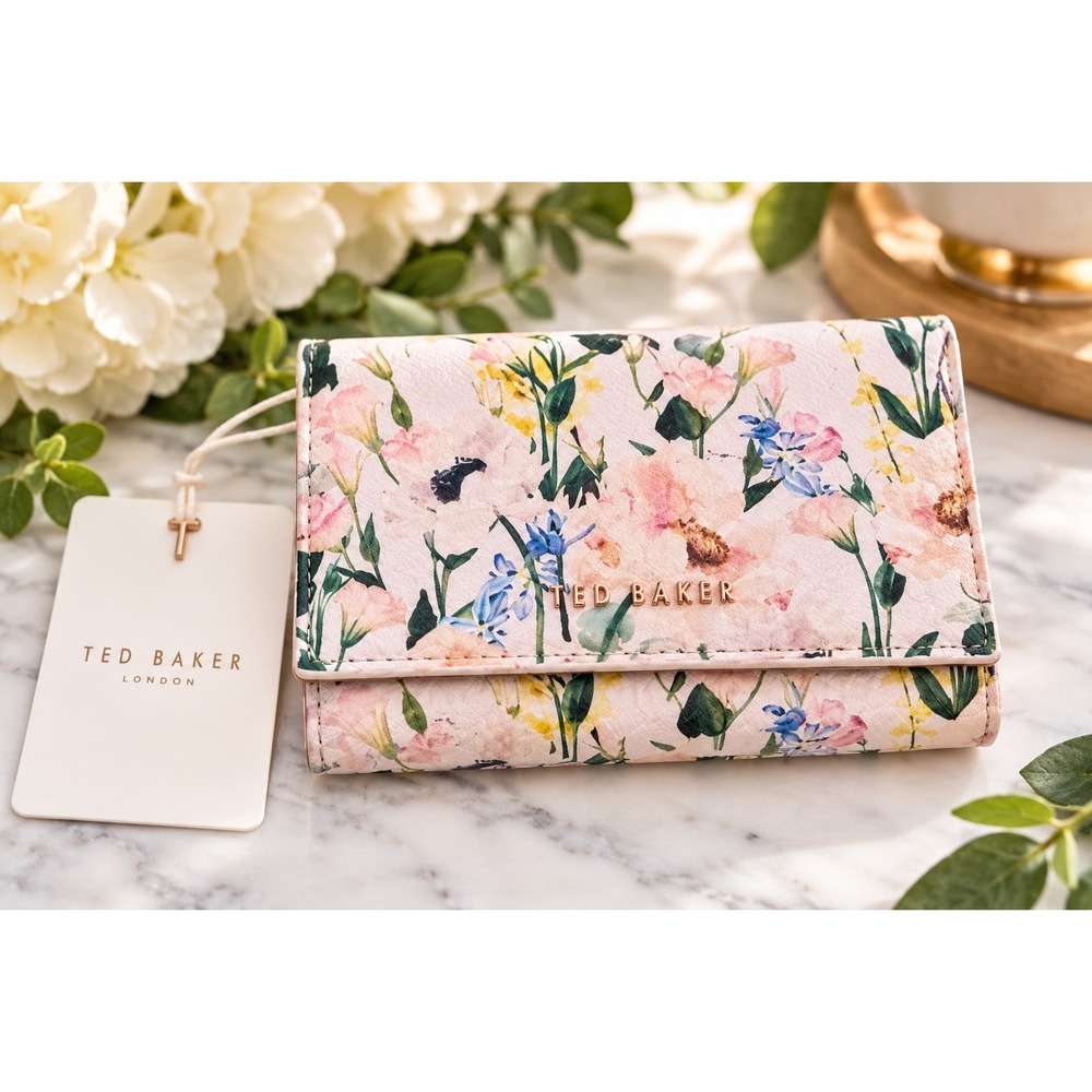 Ted Baker Floreant Mini Purse Nude Pink Floral Wallet Rose Gold Cottagecore NWT